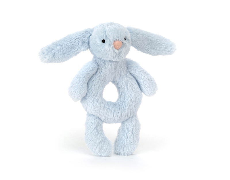 Bashful Bunny Rattle- Blue