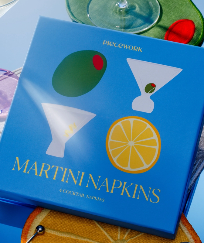 Martini Cocktail Naps S/4- Linen