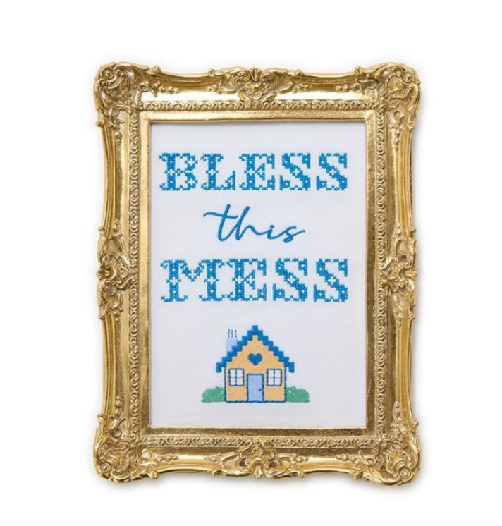 Framed Embroidered Cross Stitch
