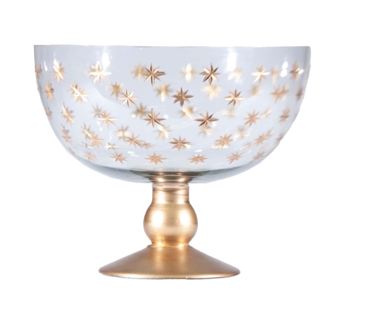 Etched Starburst Footed Bowl
