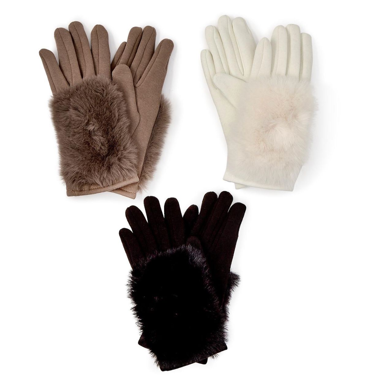 Faux Fur Stretch Gloves