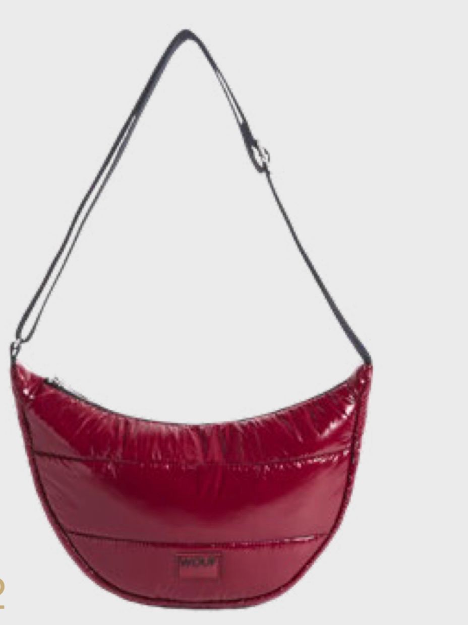 Glossy Crossbody Bag- Burgundy