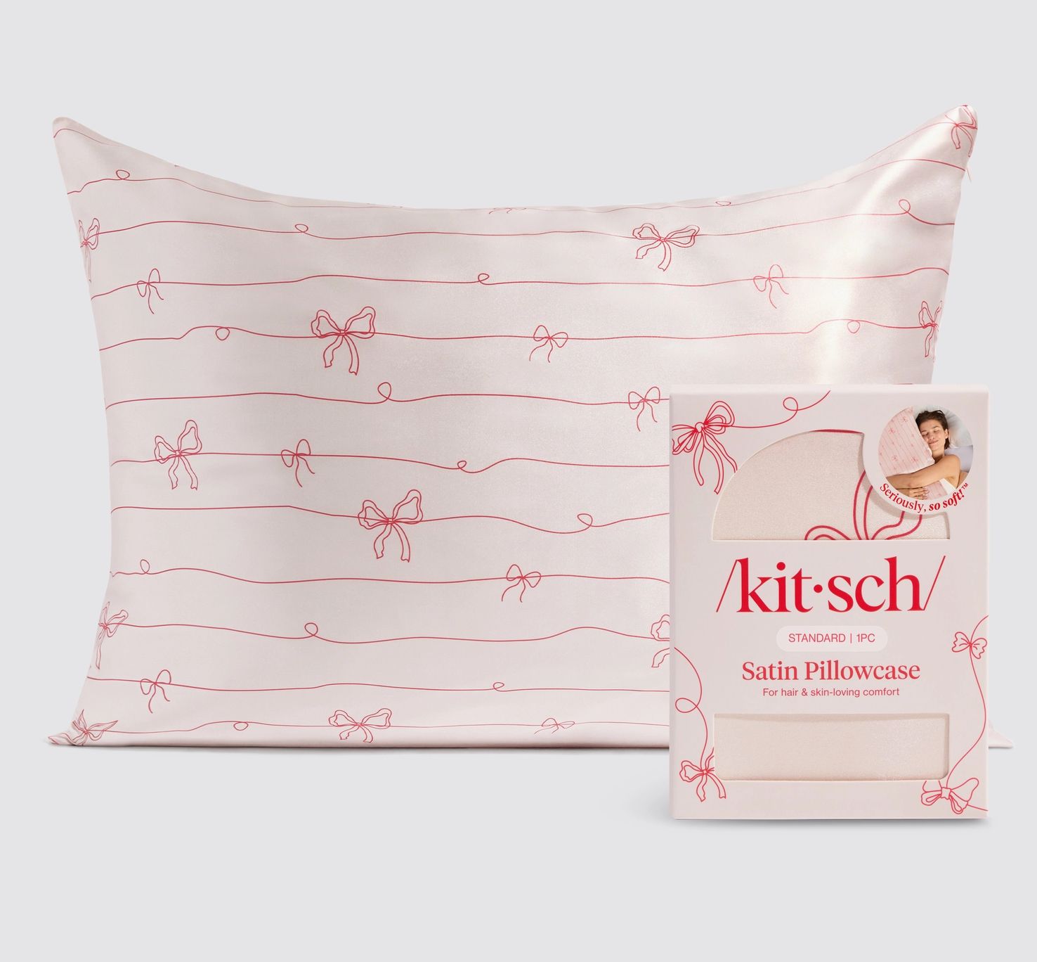 Satin Pillowcase- Bows