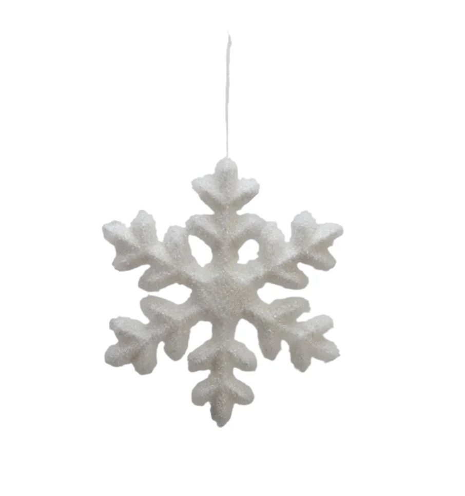 Flocked Snowflake Orn