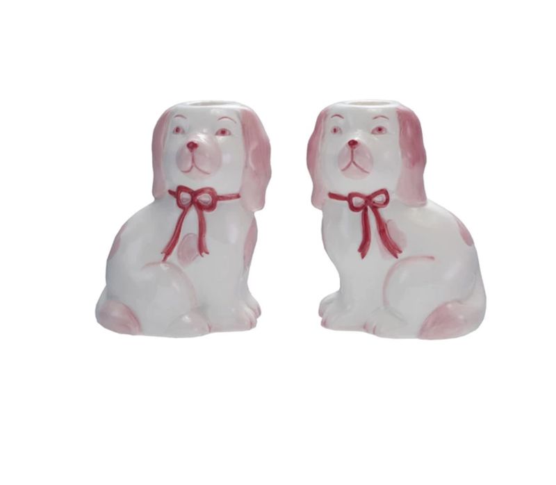 Staffy Dog Taper Holder