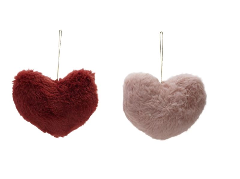 Faux Fur Heart Orn