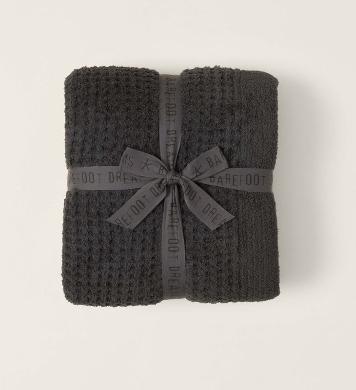 Barefoot Dreams Waffle Throw- Carbon