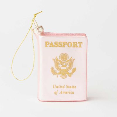 Pink Glitter Passport Orn