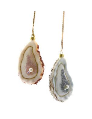 Glass Glitter Oyster Orn
