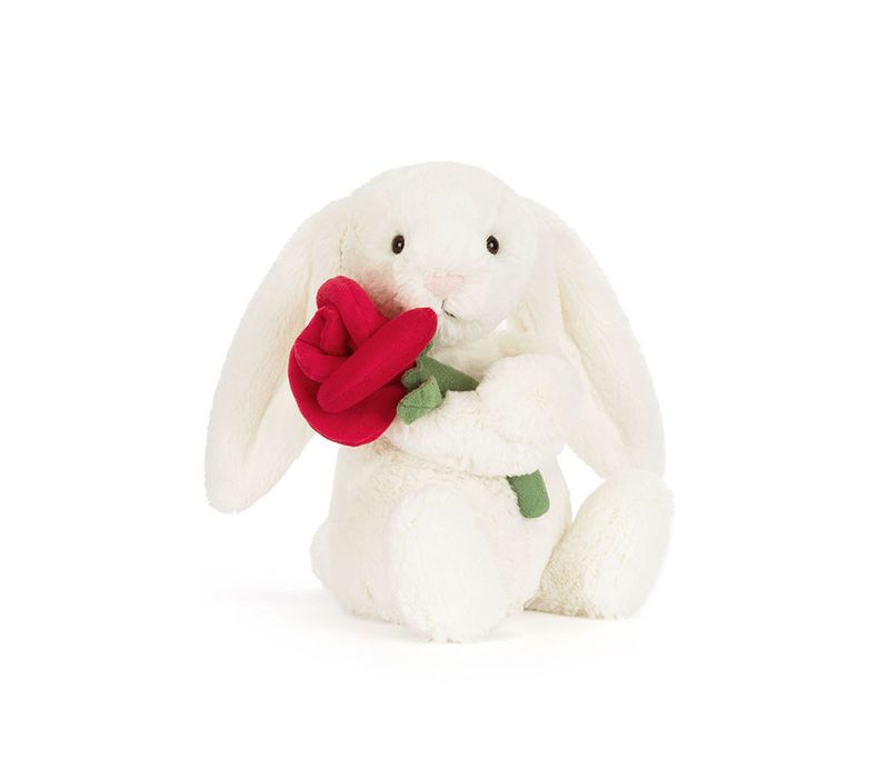 Cream Bunny with Rose