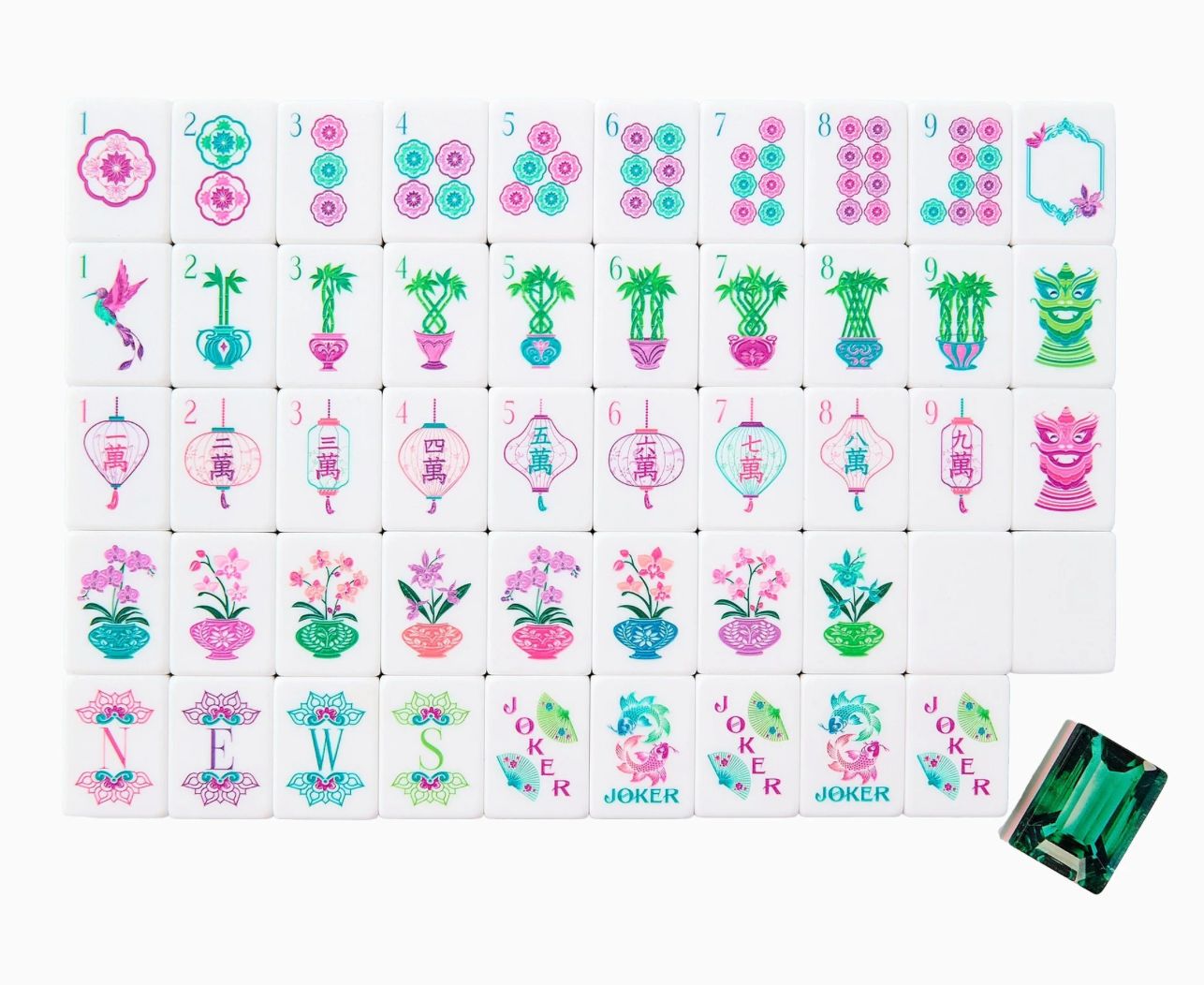 Emerald Mahjong Tiles