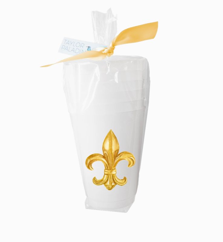 Fleur De Lis Frosted Cups S/6