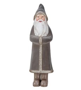 Flocked Silver Santa