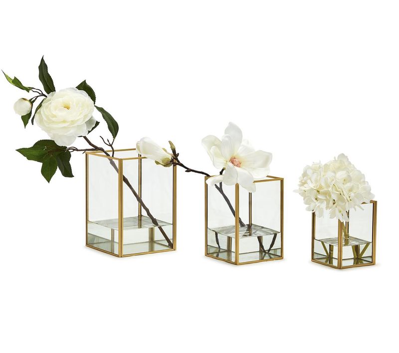 Glass Rec Vase- Lg