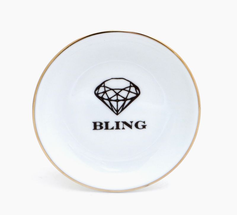 Bling Ring Dish w 22K Rim