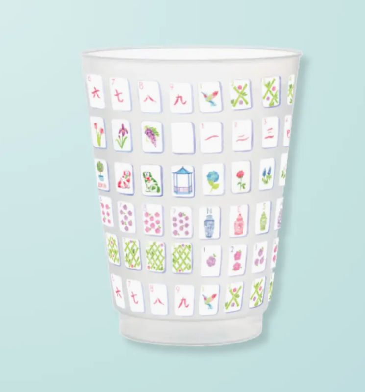 Mahjong Tiles Frosted Cups S/6