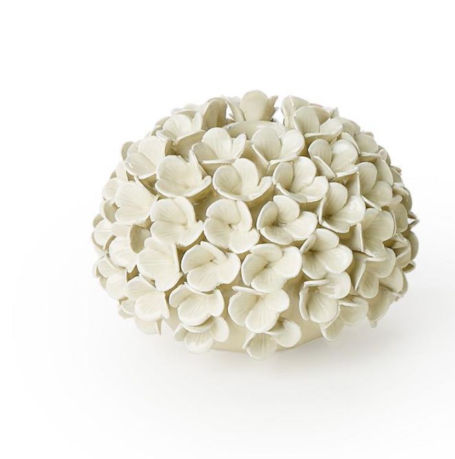 Hydrangea Bud Vase/Taper Holder- Wh