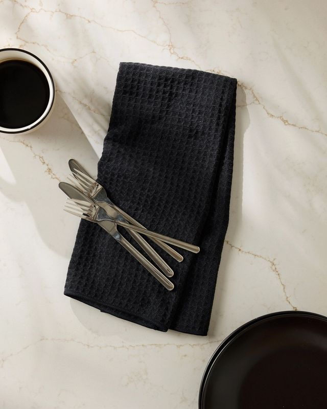 Waffle Hand Towel- Onyx