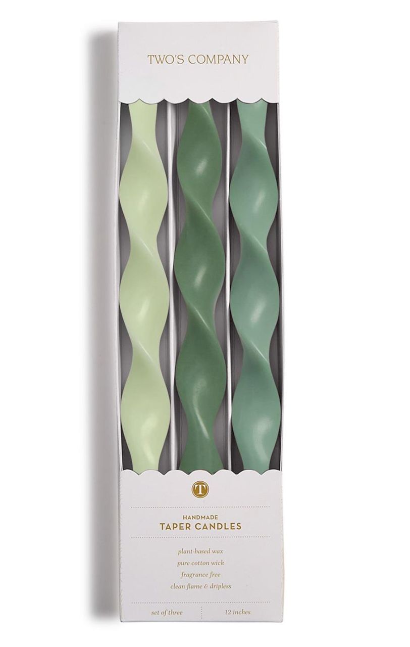 Green Hued Tapers S/3