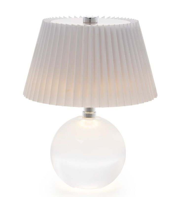 LED Glass Lamp- Pleated Shade