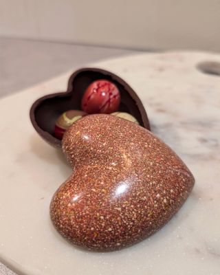 Coeur Bonbonnière - 3 chocos -  Noir