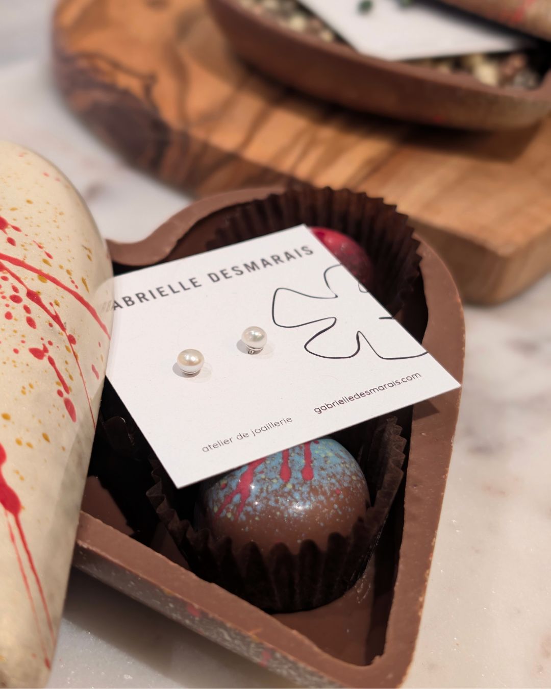 Bonbonniere Perles + 4choco - NOIR