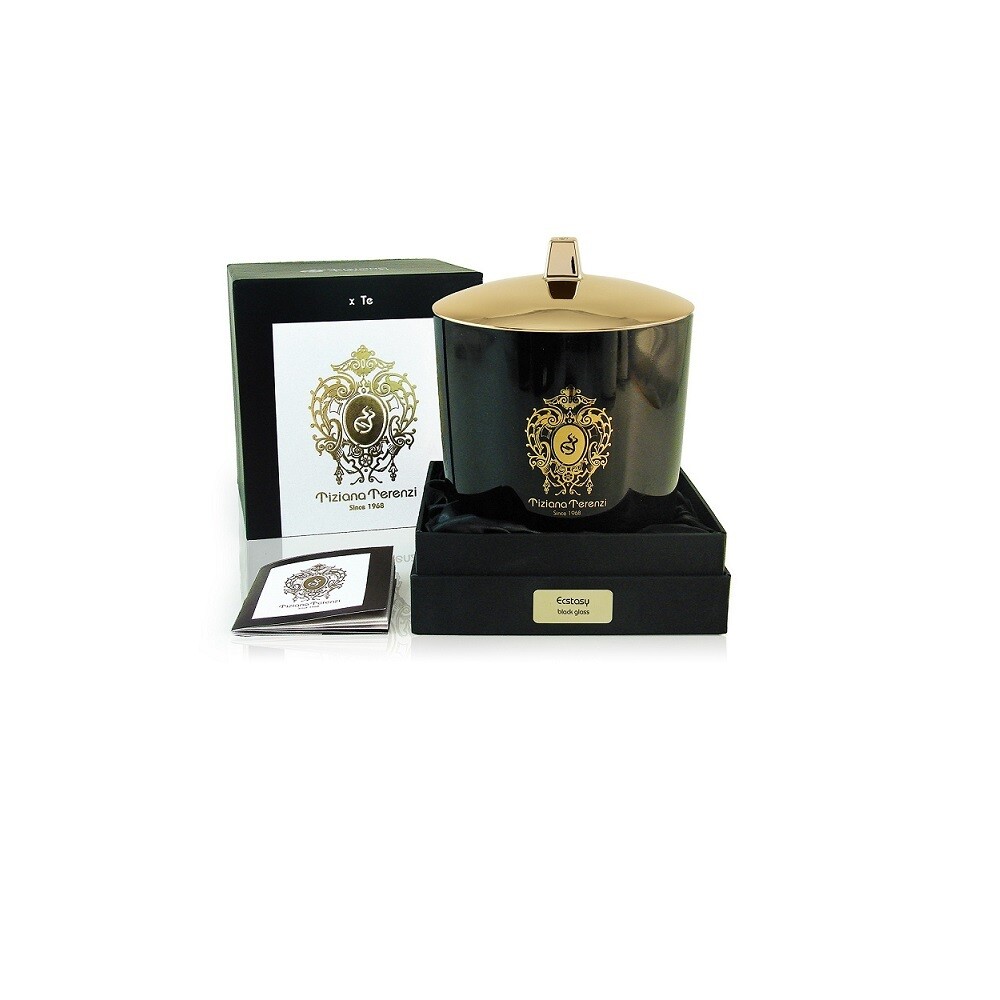 Tiziana Terenzi Ecstasy Perfumed Unisex Candle In Black Glass with Gold lid 1000 Gm