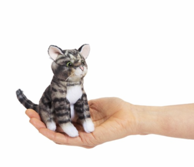 Mini Tabby Cat Folkmanis Finger Puppet