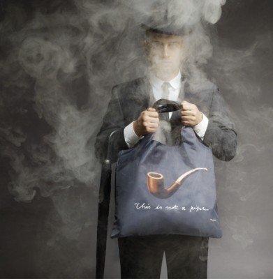 Magritte, Treachery of Images Bag