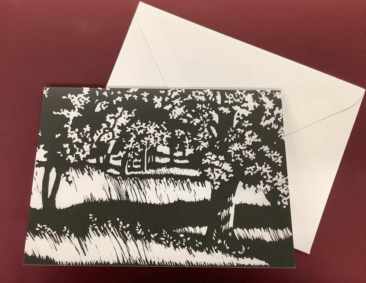 Linda Zupcic, Oak Woods, Blank Note Card (Artist Signature on Back) 
