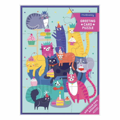 Cat Party Greeting Card Puzzle