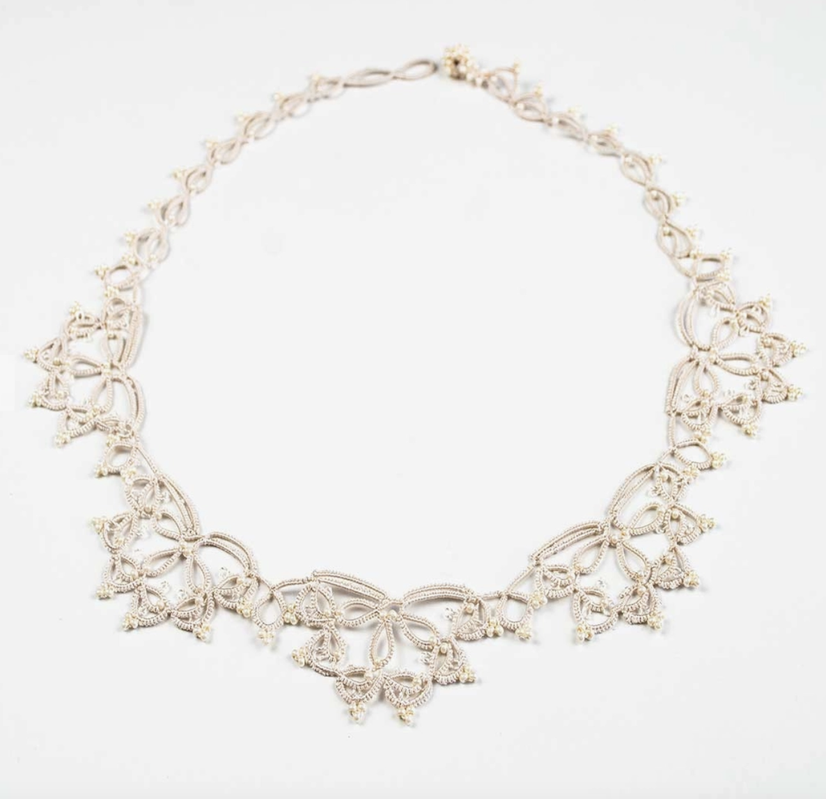 Cream &quot;Desert Flower&quot; Silk Necklace