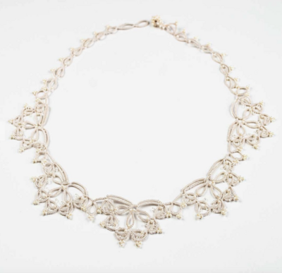 Cream "Desert Flower" Silk Necklace