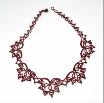 Marsala "Desert Flower" Silk Necklace