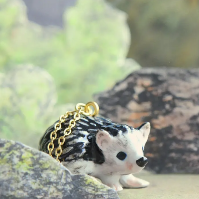 Porcelain Hedgehog Necklace