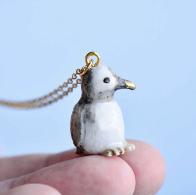 Porcelain Tiny Penguin Necklace