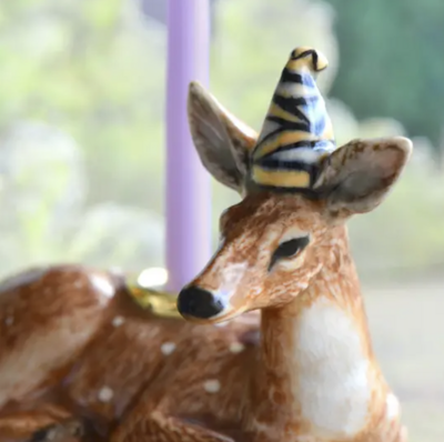 Porcelain Deer "Wish" Cake Topper