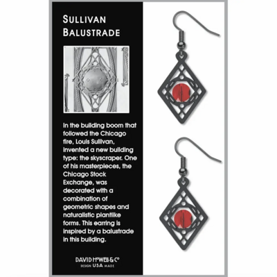 Sullivan Balustrade, Garnet Bead Earrings