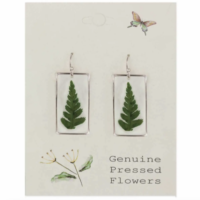 Pressed Flowers Fern Earrings