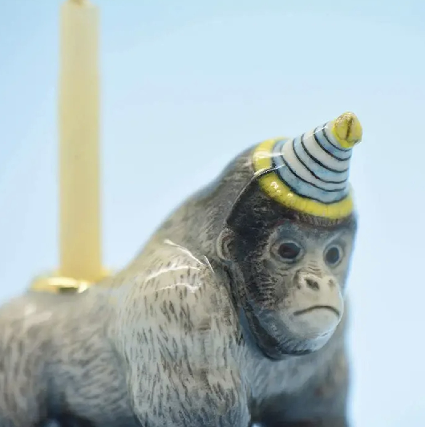 Porcelain Gorilla &quot;Party Animal&quot; Cake Topper