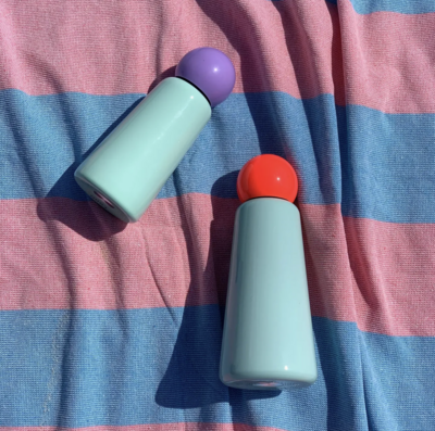 Lund London Skittle Bottle, Mint with Coral Lid 500ml