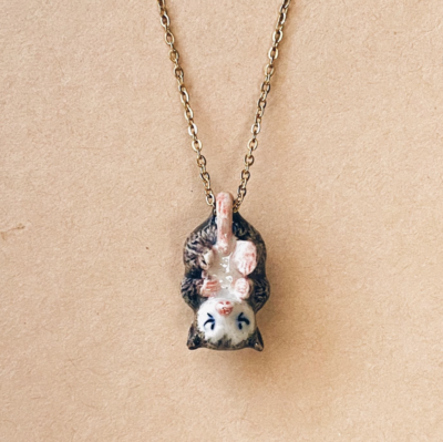 Porcelain Baby Possum Necklace