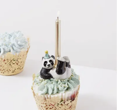 Porcelain Panda "Party Animal" Cake Topper