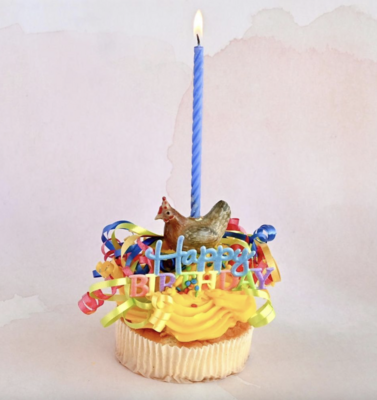 Porcelain Hen "Party Animal"  Cake Topper