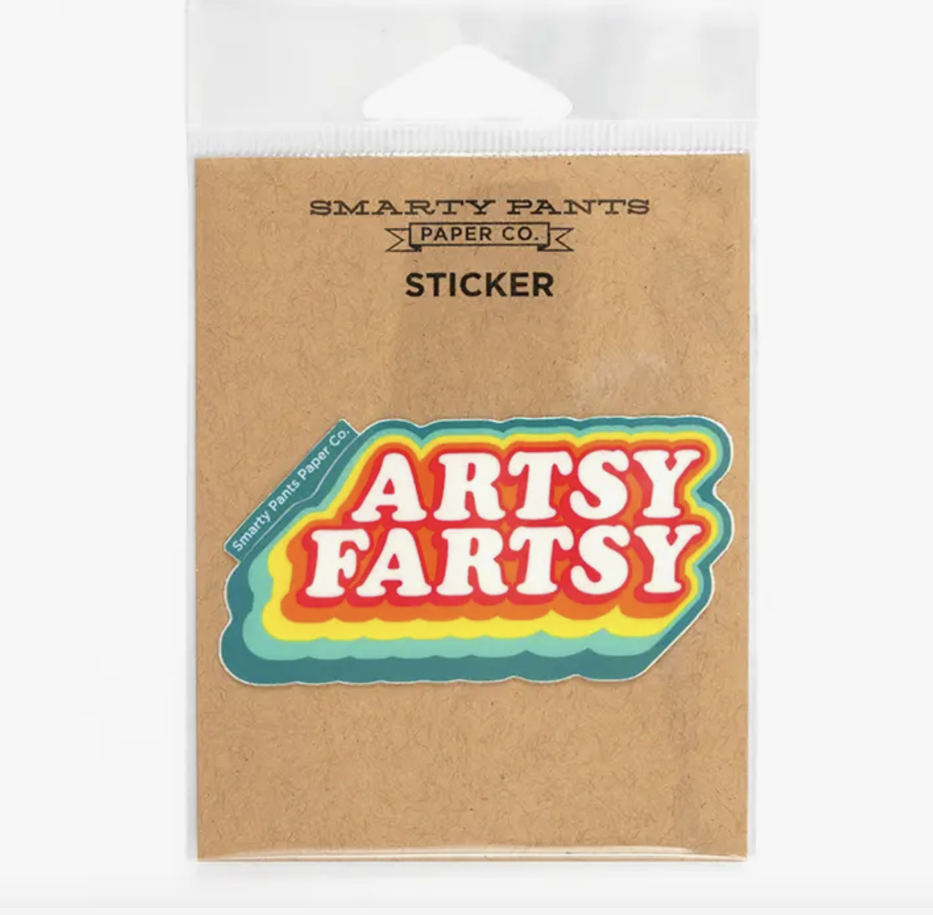 Artsy Fartsy Sticker: Individually Packaged in a Cello Sleeve