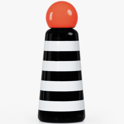 Lund London Skittle Bottle, Stripes with Coral Lid 500ml