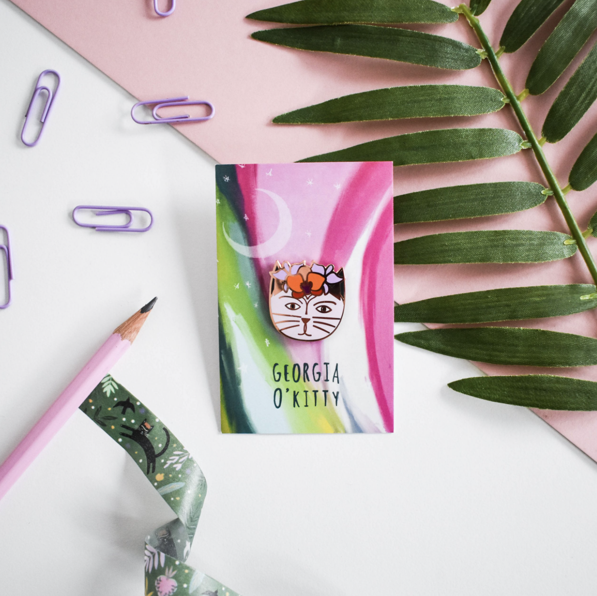 Georgia O&#39;Kitty Cat Artist Pin