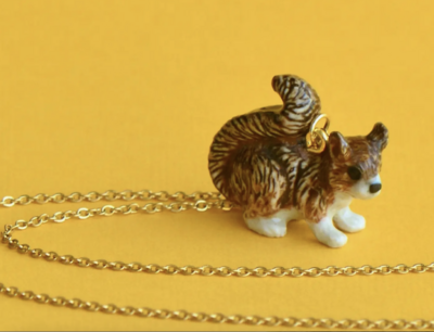 Porcelain Squirrel Necklace