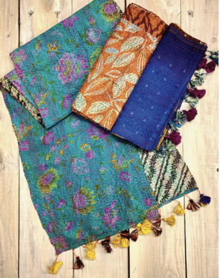 Kantha Silk Sari Scarf