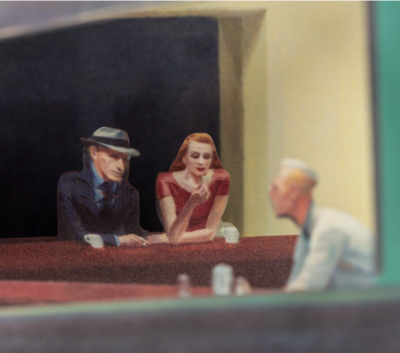 Hopper,  Nighthawks Pop-Up Card